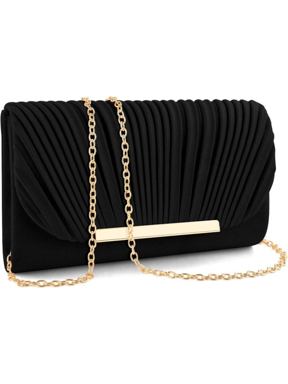 Women's B Black Clutch Purse Elegant Envelope Crossbody Shoulder Evening Bag